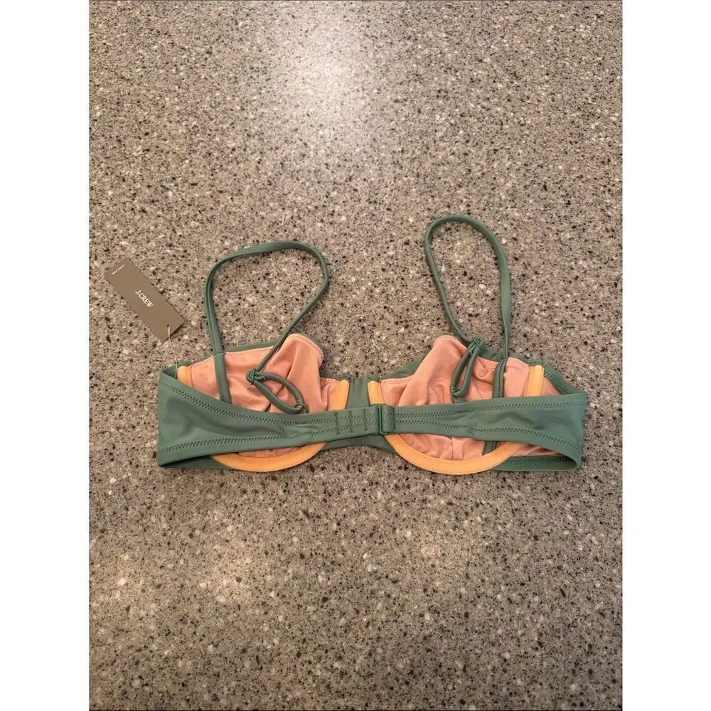 J.CREW Balconette Underwire Bikini Top 36A Rustic Willow Green *NEW*